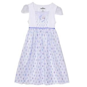 Disney Frozen Toddler Girls Elsa White Blue Fantasy Gown Nightgown dress Size 5